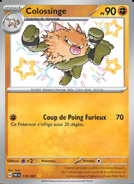 Colossinge, carte Pokémon PAF 170 — extension Destinées de Paldea