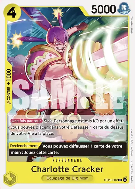 Charlotte Cracker, carte One Piece ST20-002 — extension JAUNE Charlotte Katakuri