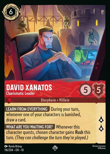 David Xanatos - Charismatic Leader, Disney Lorcana card CH10-116 — Whispers in the Well set