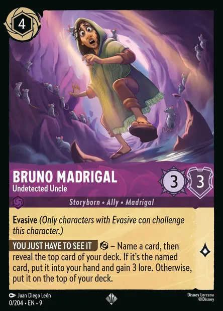 Bruno Madrigal - Undetected Uncle, Disney Lorcana card CH9-000 — Fabled set