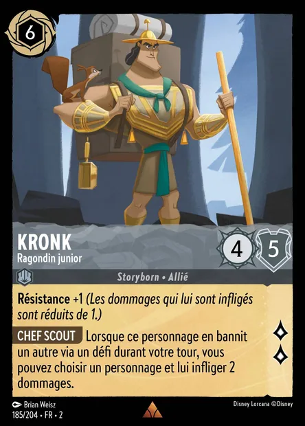 Kronk - Ragondin junior, carte Disney Lorcana CH2-185 — extension L'Ascension des Floodborn