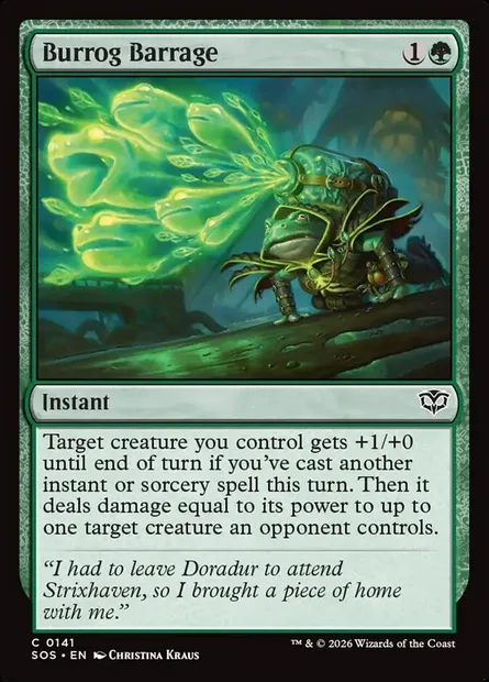 Burrog Barrage, Magic card SOS 141 — Secrets of Strixhaven set