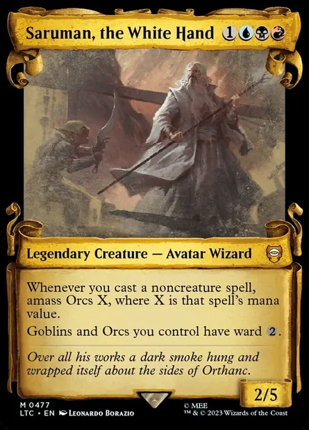 Saruman, the White Hand, Magic card LTC 477 — Tales of Middle-earth Commander set
