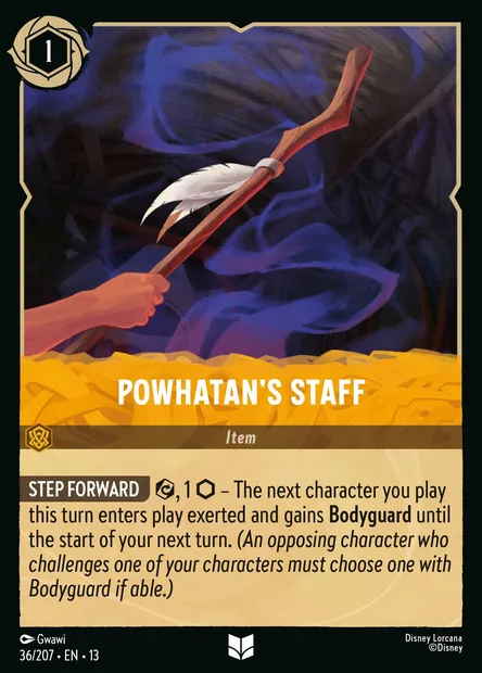 Powhatan's Staff, Disney Lorcana card CH13-036 — Attack of the Vine! set