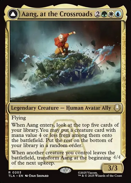 Aang, at the Crossroads // Aang, Destined Savior, Magic card TLA 203 — Avatar: The Last Airbender set