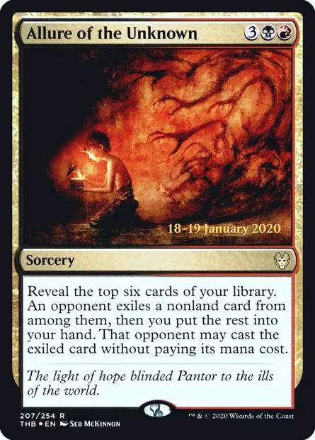 Attrait de l'inconnu, carte Magic PTHB 207s — extension Theros Beyond Death Promos