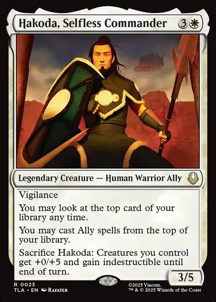 Hakoda, Selfless Commander, Magic card TLA 23 — Avatar: The Last Airbender set