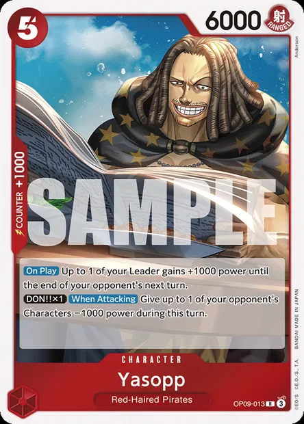 Yasopp, One Piece card OP09-013 — EMPERORS IN THE NEW WORLD set