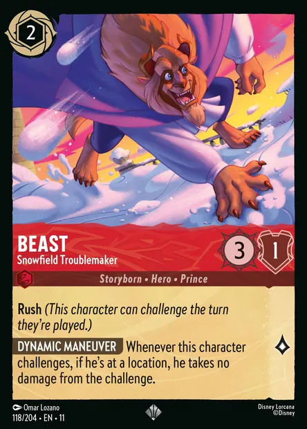 Beast - Snowfield Troublemaker, Disney Lorcana card CH11-118 — Winterspell set