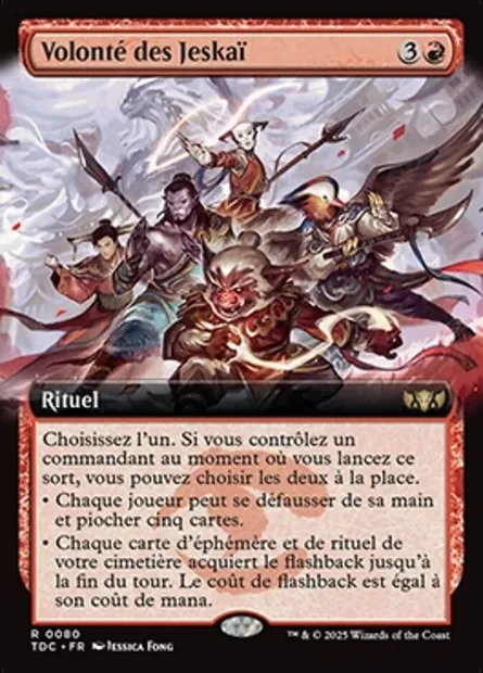 Volonté des Jeskaï, carte Magic TDC 80 — extension Tarkir: Dragonstorm Commander