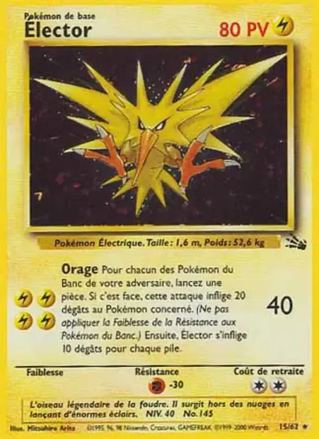 Élector, carte Pokémon FO 15 — extension Fossile