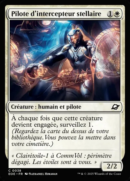 Pilote d'intercepteur stellaire, carte Magic EOE 38 — extension Edge of Eternities