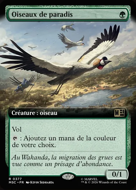 Oiseaux de paradis, carte Magic MSC 377 — extension Marvel Super Heroes Commander