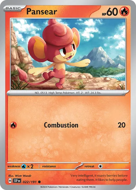 Pansear, Pokémon card SSP 022 — Surging Sparks set