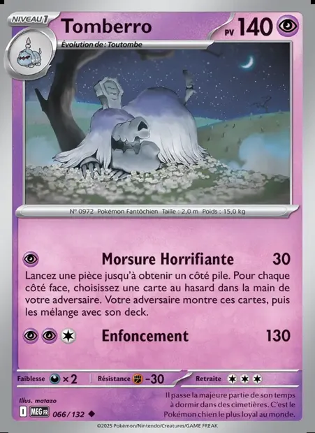 Tomberro, carte Pokémon MEG 066 — extension Méga-Évolution