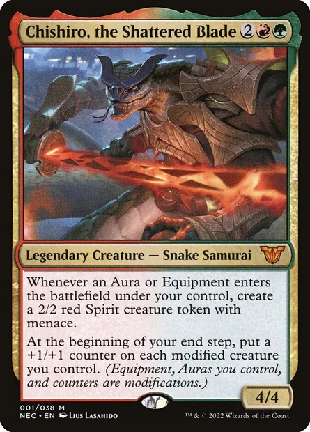 Chishiro, the Shattered Blade, Magic card NEC 1 — Neon Dynasty Commander set