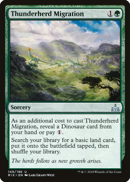Thunderherd Migration, Magic card RIX 149 — Rivals of Ixalan set