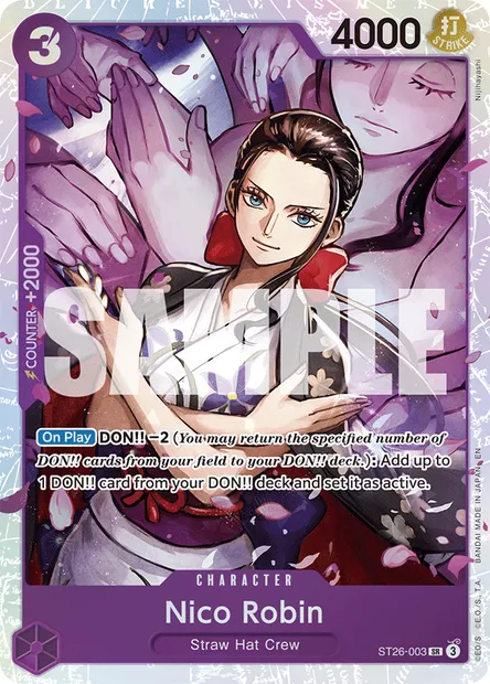 Nico Robin, One Piece card ST26-003 — PURPLE/BLACK Monkey.D.Luffy set