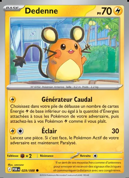 Dedenne, carte Pokémon POR 029 — extension Équilibre Parfait