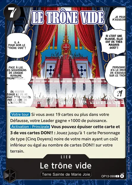 Le trône vide, carte One Piece OP13-099 — extension SUCCESSEURS