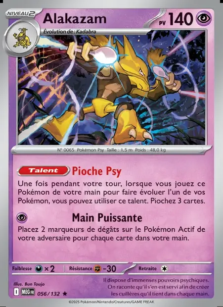 Alakazam, carte Pokémon MEG 056 — extension Méga-Évolution