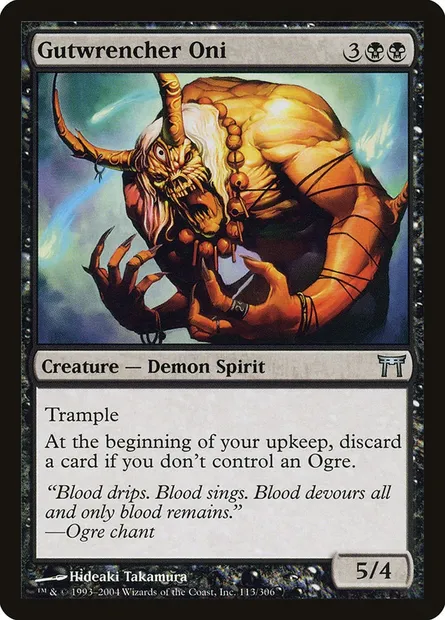 Gutwrencher Oni, Magic card CHK 113 — Champions of Kamigawa set