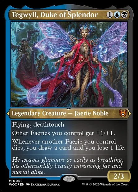 Tegwyll, Duke of Splendor, Magic card WOC 58 — Wilds of Eldraine Commander set