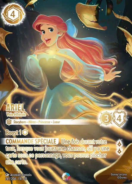 Ariel - Voix éthérée, carte Disney Lorcana CH10-241 — extension Lueurs dans les Profondeurs