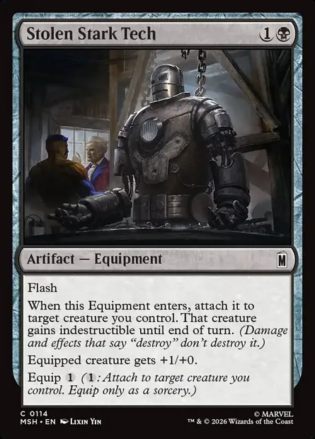Stolen Stark Tech, Magic card MSH 114 — Marvel Super Heroes set