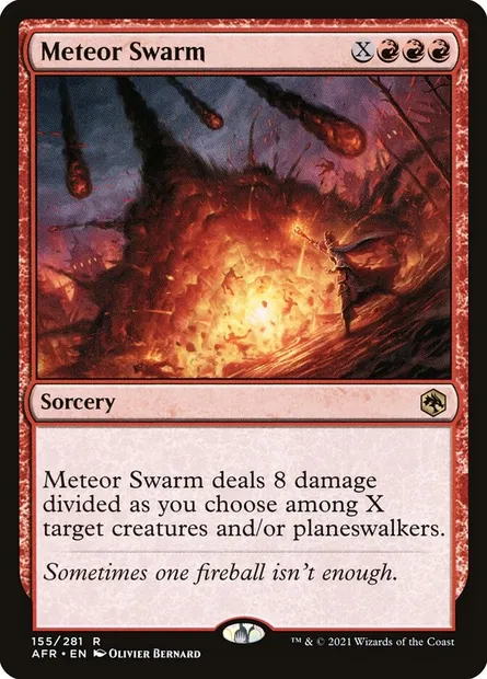 Meteor Swarm, Magic card AFR 155 — Adventures in the Forgotten Realms set