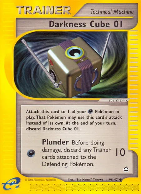 Darkness Cube 01, Pokémon card AQ 119 — Aquapolis set