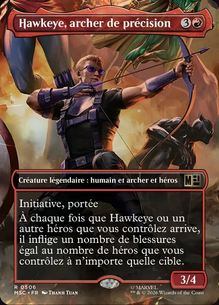 Hawkeye, archer de précision, carte Magic MSC 506 — extension Marvel Super Heroes Commander