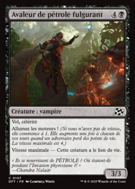 Avaleur de pétrole fulgurant, carte Magic DFT 107 — extension Aetherdrift