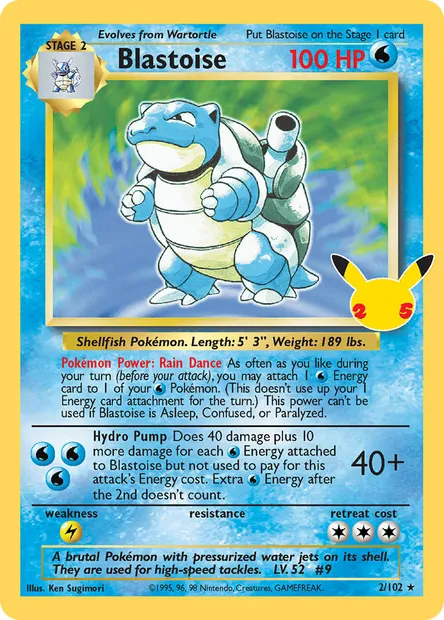 Tortank, carte Pokémon CEL CC001 — extension Célébrations