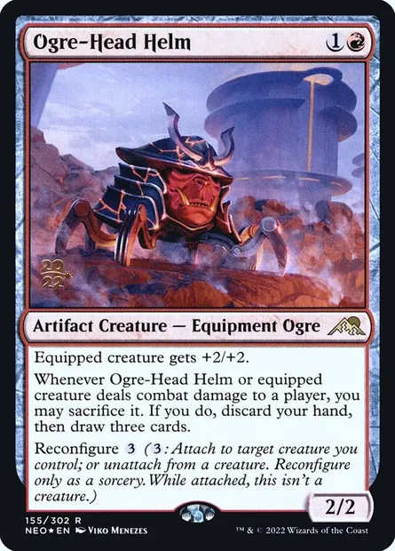 Ogre-Head Helm, Magic card PNEO 155s — Kamigawa: Neon Dynasty Promos set