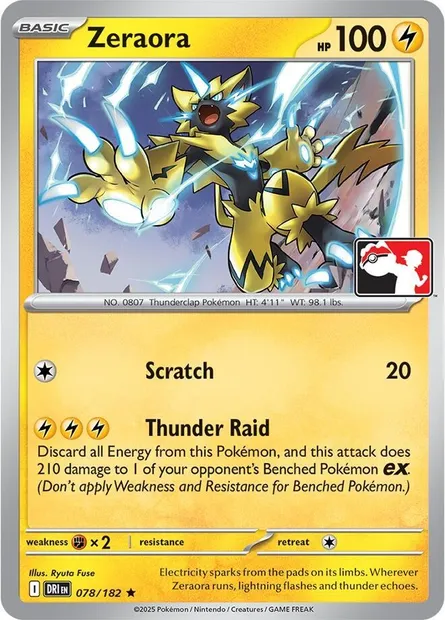 Zeraora, Pokémon card PPS 078nh — Play! Pokémon Prize Pack Series set