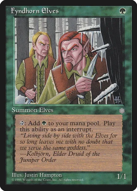 Fyndhorn Elves, Magic card ICE 244 — Ice Age set