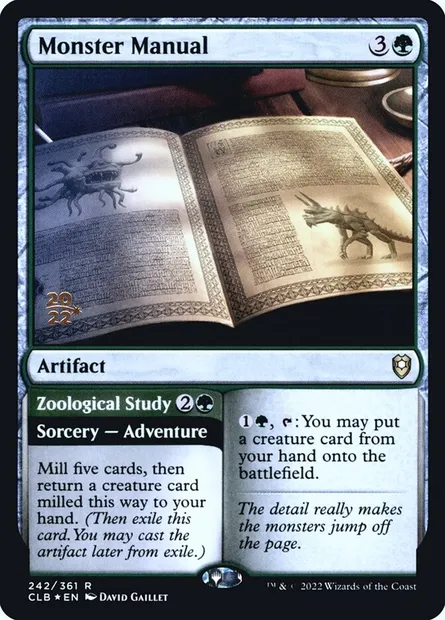 Monster Manual // Zoological Study, Magic card PCLB 242s — Battle for Baldur's Gate Promos set
