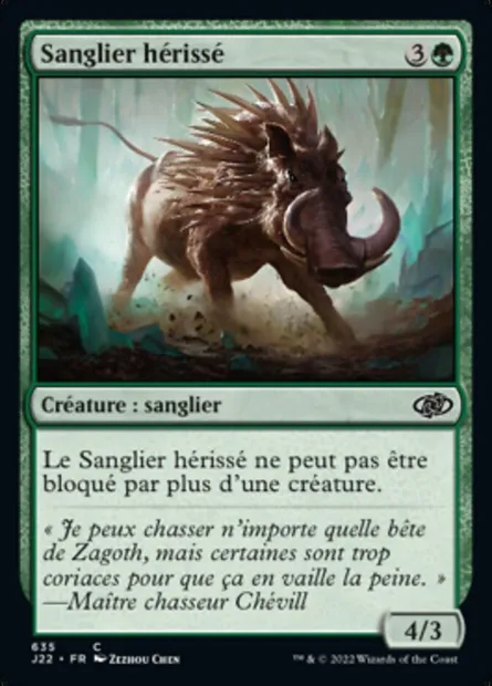 Sanglier hérissé, carte Magic J22 635 — extension Jumpstart 2022