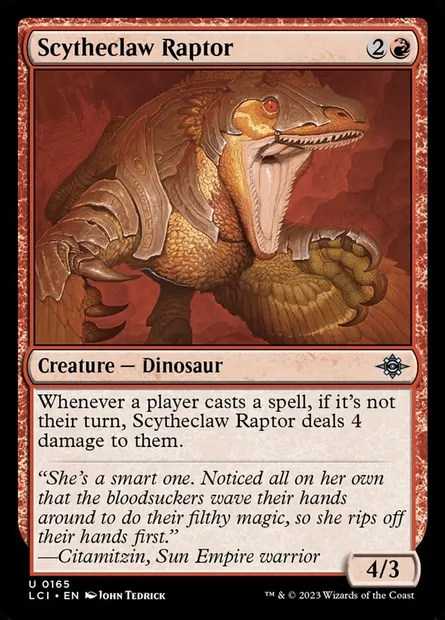 Scytheclaw Raptor, Magic card LCI 165 — The Lost Caverns of Ixalan set