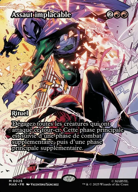 Assaut implacable, carte Magic MAR 25 — extension Marvel Universe