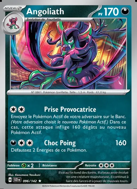 Angoliath, carte Pokémon SCR 096 — extension Couronne Stellaire