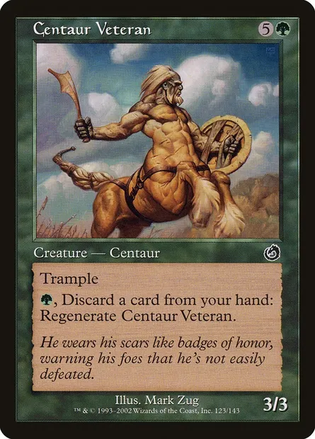 Vétéran centaure, carte Magic TOR 123 — extension Tourment