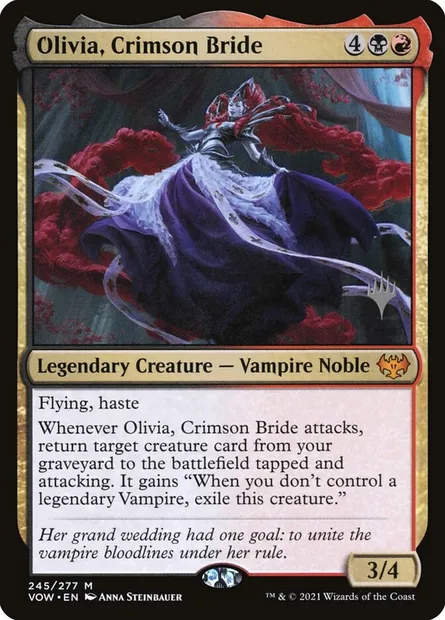 Olivia, Crimson Bride, Magic card PVOW 245p — Innistrad: Crimson Vow Promos set