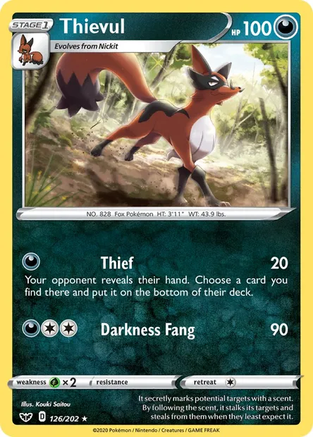 Thievul, Pokémon card SSH 126 — Sword & Shield set