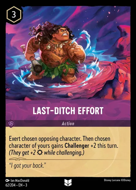 Last-Ditch Effort, Disney Lorcana card CH3-062 — Into the Inklands set