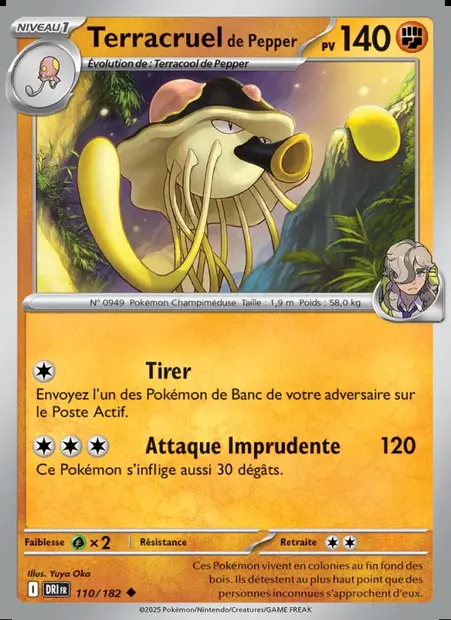 Terracruel de Pepper, carte Pokémon DRI 110 — extension Rivalités Destinées