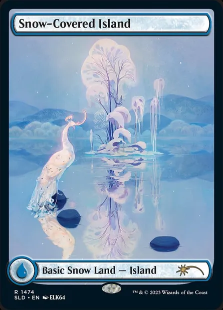 Île enneigée, carte Magic SLD 1474 — extension Secret Lair Drop