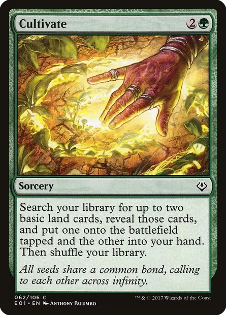 Cultivate, Magic card E01 62 — Archenemy: Nicol Bolas set