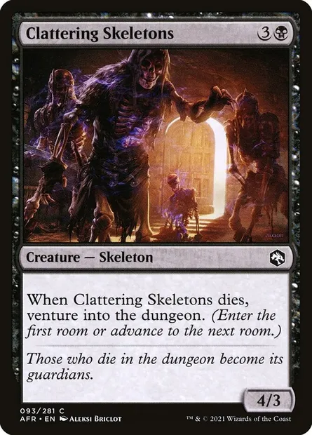 Clattering Skeletons, Magic card AFR 93 — Adventures in the Forgotten Realms set